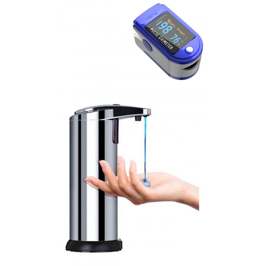 Oximetru pentru deget + Dozator/ Dispenser METALIC de sapun, dezinfectant cu senzor de miscare - Ingrijire Personala - wowreduceri.ro