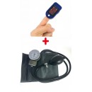 PACHET Clasic Tensiometru Manual + Aparat de masurare puls, Oximetru pentru deget cu display, Masurare Saturatie Oxigen - Ingrijire Personala - wowreduceri.ro