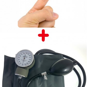 PACHET Clasic Tensiometru Manual + Aparat de masurare puls, Oximetru pentru deget cu display, Masurare Saturatie Oxigen