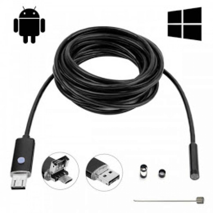 Camera endoscopica 5.5 mm, USB, 5 metri, Android - Camere de supraveghere - wowreduceri.ro