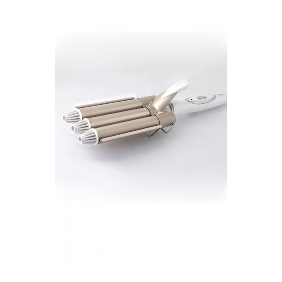 Ondulator profesional cu 3 elementi, Kemei, KM-1010, Temperatura reglabila, 45W, Auriu/Alb - Ingrijire Personala - wowreduceri.ro