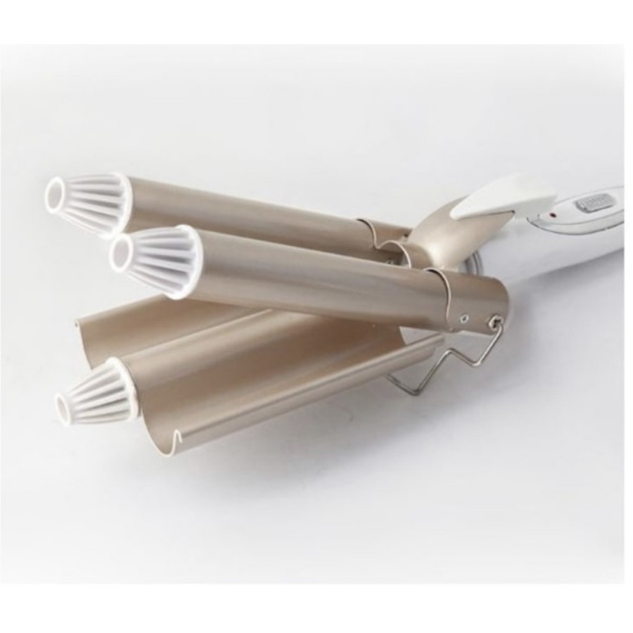 Ondulator profesional cu 3 elementi, Kemei, KM-1010, Temperatura reglabila, 45W, Auriu/Alb - Ingrijire Personala - wowreduceri.ro