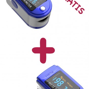 1+1 GRATIS Aparat de masurare puls, Oximetru pentru deget cu display, Pulsoximetru,  Masurare Saturatie Oxigen, Pentru Deget