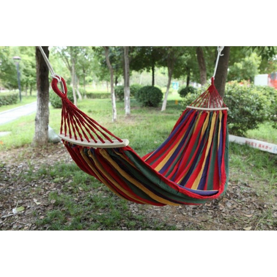 Hamac dublu bumbac cu bara de lemn, 150 x 185 cm - Casa si gradina -wowreduceri.ro Hamac dublu bumbac cu bara de lemn, 150 x 185 cm - Casa si gradina - wowreduceri.ro