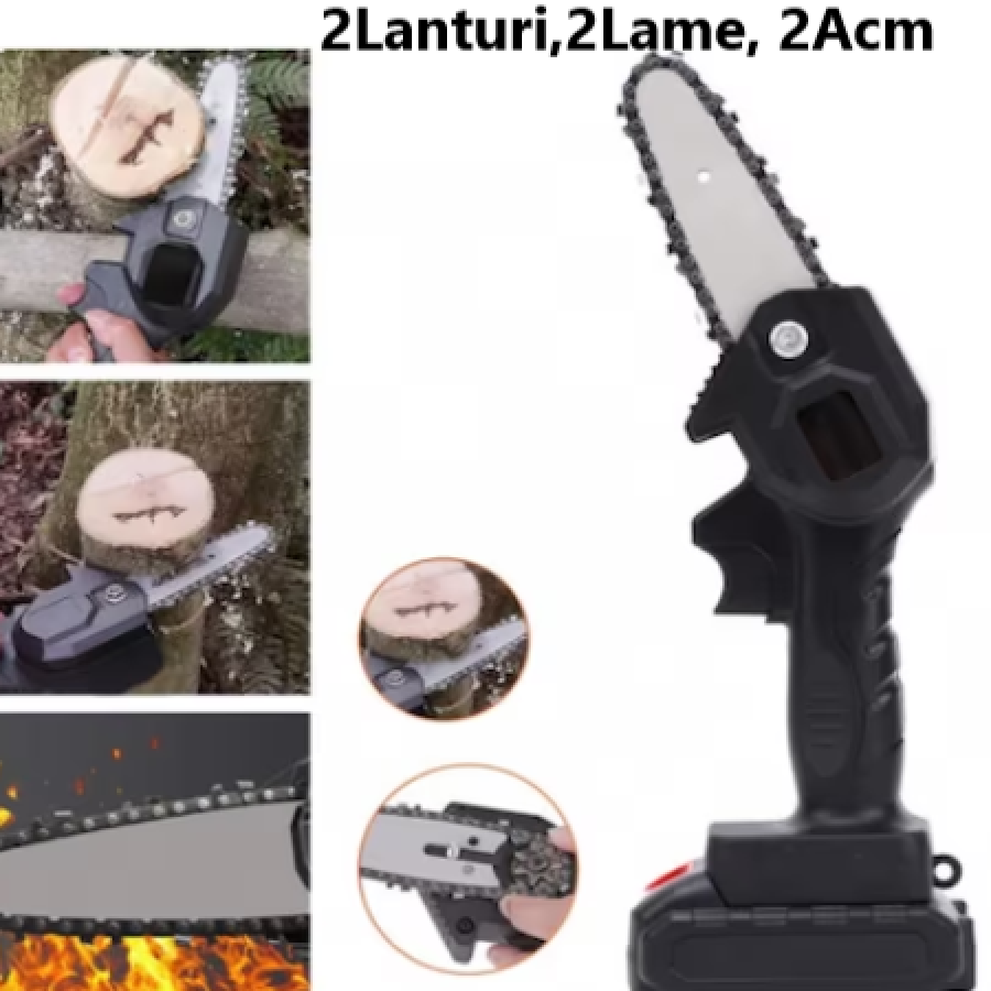 Mini Drujba Fierastrau DAS - cu 2 Lanturi, 2 Lame, 2 Acumulatori si Incarcator, Plus Geanta de Transport 24 V, 5Ah Mini Drujba Fierastrau DAS - cu 2 Lanturi, 2 Lame, 2 Acumulatori si Incarcator,, 24 V, 5Ah