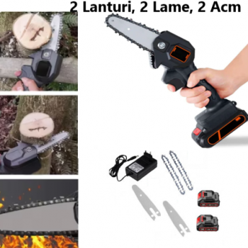 Mini Drujba DSG - Fierăstrău Electric de Mâna, cu 2 Lanturi, 2 Lame, 2 Acumulatori, 24 V, 5Ah Mini Drujba DSG - Fierăstrău Electric de Mâna, cu 2 Lanturi, 2 Lame, 2 Acumulatori, 24 V, 5Ah