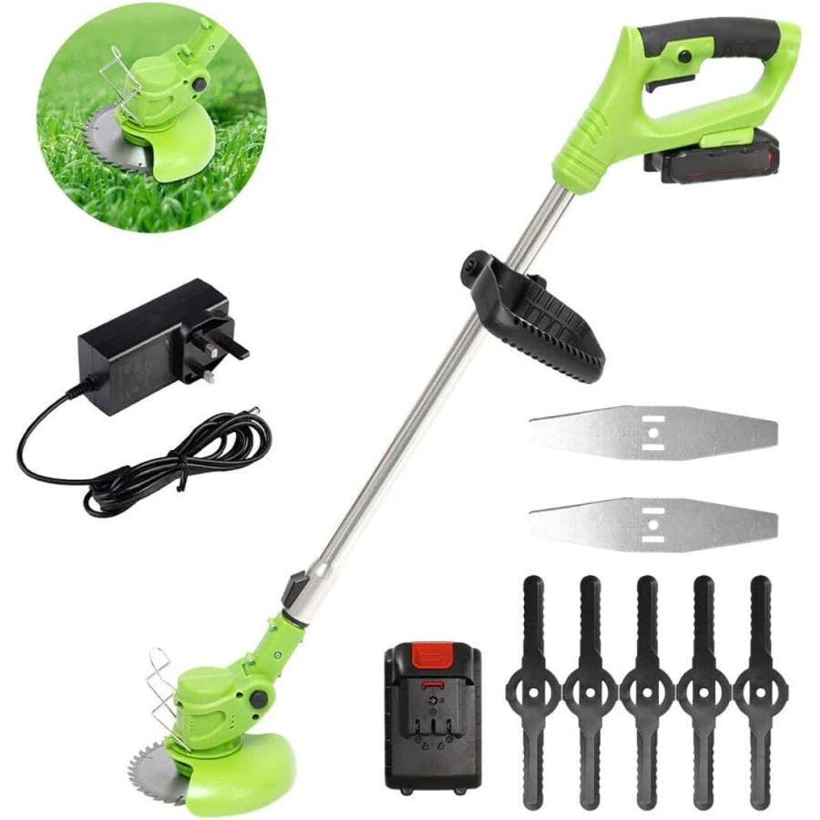 Motocoasa Electrica cu 1 Acumulator,  Trimmer Fara Cablu Pentru Iarba sau Gazon, Coada Extensibila