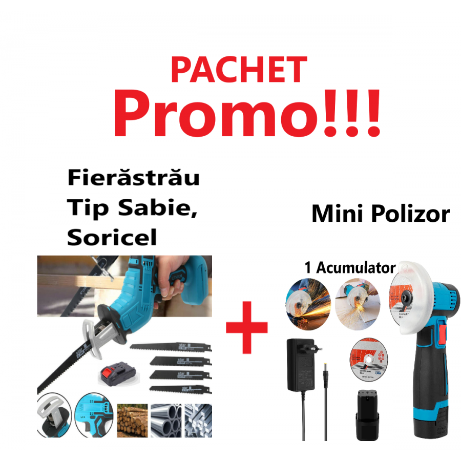 Promo!!! Fierăstrău Tip Sabie, Soricel Fără Fir Pentru Taiat si Toaletat Gradina, cu 1 Acumulator si 4 Lame Incluse + Mini Polizor Unghiular cu 1 Acumulator, Portabil, 12 V, Disc 76MM Promo!!! Fierăstrău Tip Sabie, Soricel Fără Fir Pentru Taiat si Toaletat Gradina, cu 1 Acumulator si 4 Lame Incluse + Mini Polizor Unghiular cu 1 Acumulator, Portabil, 12 V, Disc 76MM