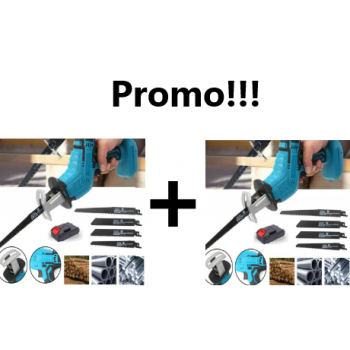 Oferta 2 Bucati x Fierăstrău Tip Sabie, Soricel Fără Fir Pentru Taiat si Toaletat Gradina, cu 1 Acumulator si 4 Lame Incluse