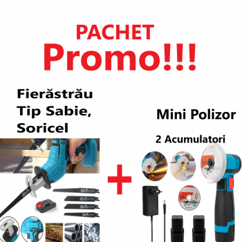 Promo!!! Fierăstrău Tip Sabie, Soricel Fără Fir Pentru Taiat si Toaletat Gradina, cu 1 Acumulator si 4 Lame Incluse + Mini Polizor Unghiular cu 2 Acumulatori, Portabil, 12 V, Disc 76MM Promo!!! Fierăstrău Tip Sabie, Soricel Fără Fir Pentru Taiat si Toaletat Gradina, cu 1 Acumulator si 4 Lame Incluse + Mini Polizor Unghiular cu 2 Acumulatori, Portabil, 12 V, Disc 76MM