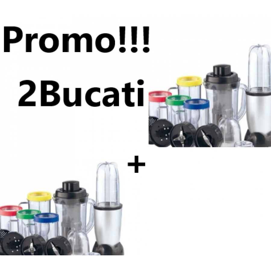 Promo!!! Oferta 2 Bucati x Blender Bullet Multifunctional  +  Accesorii incluse, Ideal Pentru Pregatirea Unei Bauturi Sanatoase si Pline de Vitamine