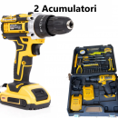 Trusa Bormasina cu Multiple Accesorii, Masina de Insurubat si Gaurit, 20V, cu 2 Acumulatori Inclusi Trusa Bormasina cu Multiple Accesorii, Masina de Insurubat si Gaurit, 20V, cu 2 Acumulatori Inclusi