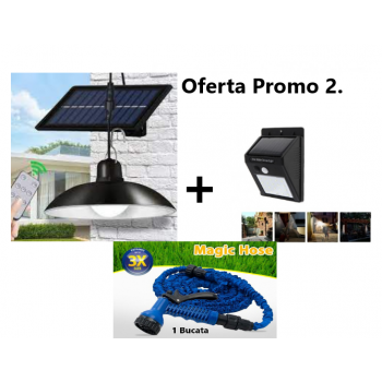 Oferta Promo 2 - Lampa Solara XF707 cu 1 Bec LED + Furtun Extensibil + Lampa Solara perete Oferta Promo 2 - Lampa Solara XF707 cu 1 Bec LED + Furtun Extensibil + Lampa Solara perete