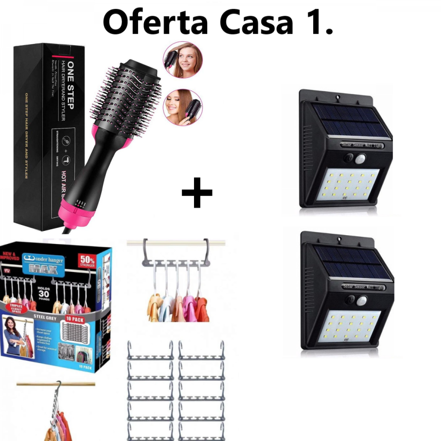 Oferta Promo 1 - Perie Electrica 3 in 1 One Step + Organizator 30 Umerase + 2 Lampi Solare Perete Oferta Promo 1 - Perie Electrica 3 in 1 One Step + Organizator 30 Umerase + 2 Lampi Solare Perete