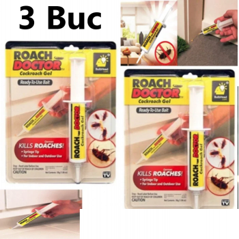 Oferta 3 Bucati x Insecticid Tip Gel Pentru Gandaci Dr Roach, tip seringa, solutie antigandaci  Oferta 3 Bucati x Insecticid Tip Gel Pentru Gandaci Dr Roach, tip seringa, solutie antigandaci