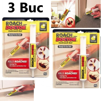 Oferta 3 Bucati x Insecticid Tip Gel Pentru Gandaci Dr Roach, tip seringa, solutie antigandaci  Oferta 3 Bucati x Insecticid Tip Gel Pentru Gandaci Dr Roach, tip seringa, solutie antigandaci