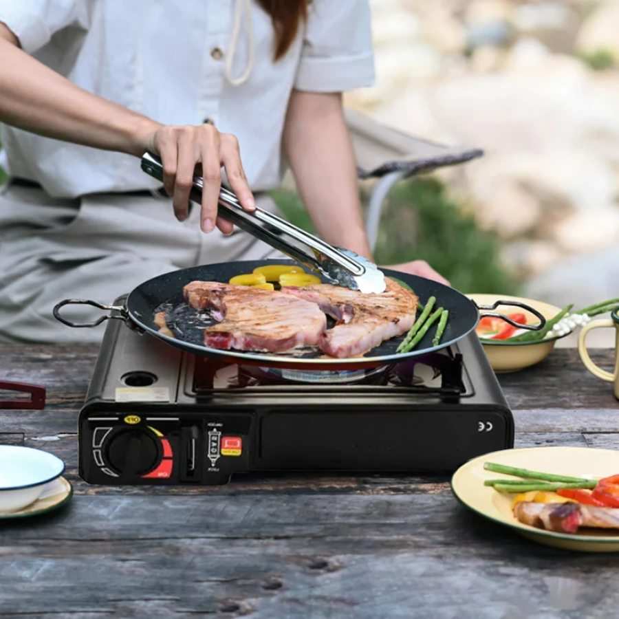 Aragaz Portabil Happy Home, Pentru Camping, cu Dubla Alimentare, Butelie Spray sau Gaz. Cod 0550chmndrj