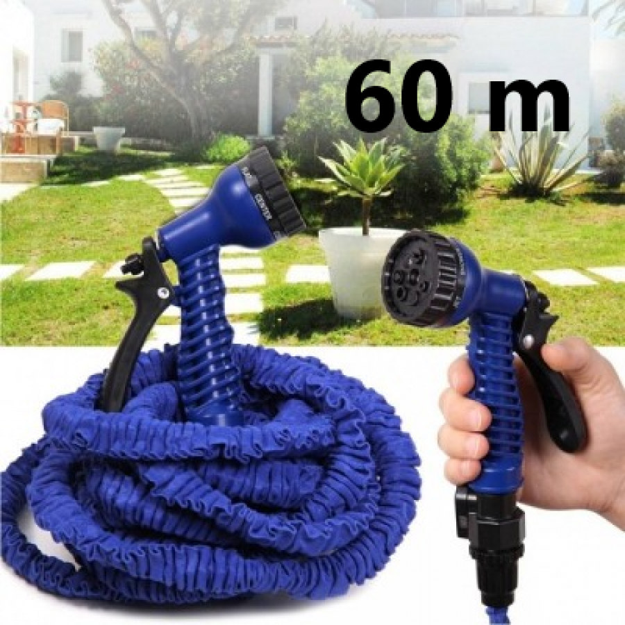 Furtun Extensibil De Gradina  60m + Pistol de Stropit Inclus
