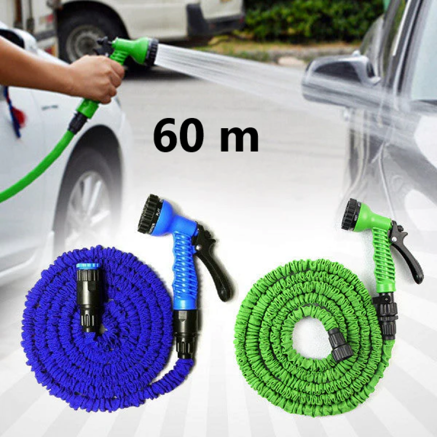 Furtun Extensibil De Gradina  60m + Pistol de Stropit Inclus