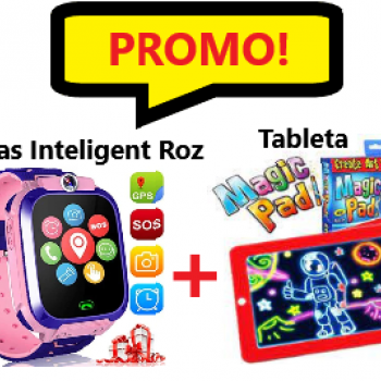 Kids Smart Watch  Roz,   Ceas Inteligent Pentru Copii+ Tableta Magic Pad Kids Smart Watch  Roz,   Ceas Inteligent Pentru Copii+ Tableta Magic Pad