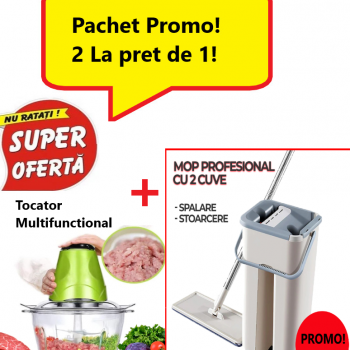 Super Oferta 2 in 1 - Tocator Electric Multifunctional pentru Carne, Fructe si Legume + Mop Profesional Scratch cu Doua Cuve de Spalare si Uscare Super Oferta 2 in 1 - Tocator Electric Multifunctional pentru Carne, Fructe si Legume + Mop Profesional Scratch cu Doua Cuve de Spalare si Uscare