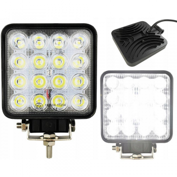 Proiector Auto 16 LED -uri, Offroad 48W 12V-24V, Patrat, IP67 Proiector Auto 16 LED -uri, Offroad 48W 12V-24V, Patrat, IP67
