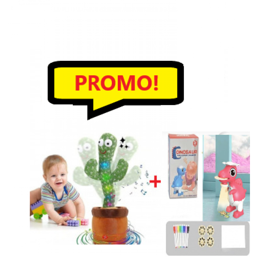 Oferta Promo - Proiector Pentru Desen in Forma de Dinozaur Roz + Cactus Dansator si Vorbitor, Jucarie Interactiva Oferta Promo - Proiector Pentru Desen in Forma de Dinozaur Roz + Cactus Dansator si Vorbitor, Jucarie Interactiva
