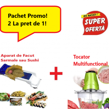 Pachet Promo 2 in 1- Aparat de Facut Sarmale + Tocator Multifunctional pentru Carne, Fructe si Legume Pachet Promo 2 in 1- Aparat de Facut Sarmale + Tocator Multifunctional pentru Carne, Fructe si Legume