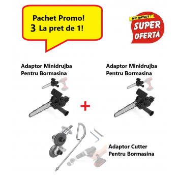 Oferta Limitata 3 la pret de 1 !!! Adaptor Tip Minidrujba Pentru Bormasina + Adaptor Minidrujba Pentru Bormasina + Adaptor Tip Cutter Pentru Bormasina