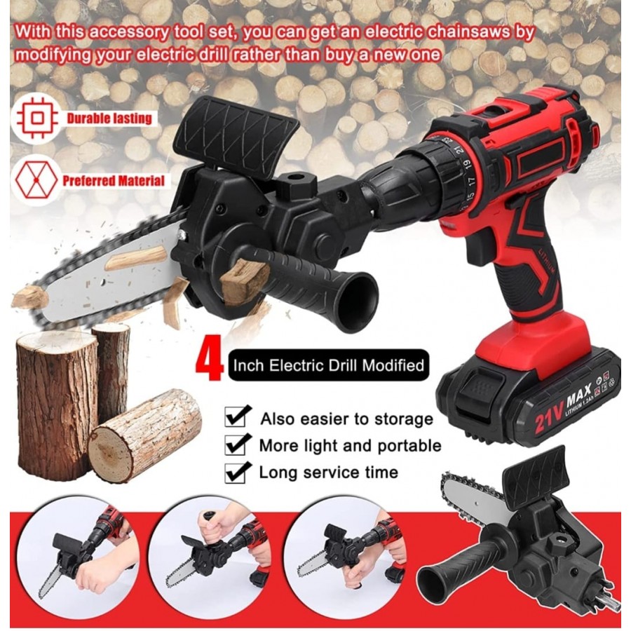 Super Oferta WOW- Mini Drujba Fierastrau 2Acumulatori, 2Lame, 2Lanturi + Adaptor Tip Minidrujba, Pentru Bormasina Super Oferta WOW- Mini Drujba Fierastrau 2Acumulatori, 2Lame, 2Lanturi + Adaptor Tip Minidrujba, Pentru Bormasina