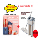 Oferta WOW- Mini Blender Portabil Juicer Cup, 400 ml, Incarcare USB, 18650 RPM + Mop Profesional Scratch cu Doua Cuve de Spalare si Uscare