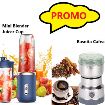 Oferta WOW - Mini Blender Portabil Juicer Cup, 400 ml, Incarcare USB, 18650 RPM + Rasnita Electrica din Inox, 150W, cu Lame de Metal Oferta WOW - Mini Blender Portabil Juicer Cup, 400 ml, Incarcare USB, 18650 RPM + Rasnita Electrica din Inox, 150W, cu Lame de Metal