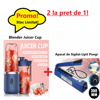 Oferta WOW- Mini Blender Portabil Juicer Cup, 400 ml, Incarcare USB, 18650 RPM + Aparat Pentru Sigilat / Lipit pungi 300mm FS 300 Oferta WOW- Mini Blender Portabil Juicer Cup, 400 ml, Incarcare USB, 18650 RPM + Aparat Pentru Sigilat / Lipit pungi 300mm FS 300