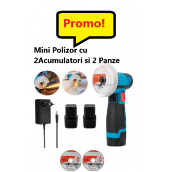 Mini Polizor Unghiular cu 2 Acumulatori si 2 Panze, 12 V, Disc 76MM, Mini Flex Portabil Mini Polizor Unghiular cu 2 Acumulatori si 2 Panze, 12 V, Disc 76MM, Mini Flex Portabil