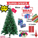 Oferta Brad Artificial de Craciun 90 cm, Suport Inclus + Cadou Accesorii Impodobit- Instalatie Colorata 100Led, 24 Globulete, 1 Beteala, 1 Varf Brad si 12 Fundite Rosii Oferta Brad Artificial de Craciun 90 cm, Suport Inclus + Cadou Accesorii Impodobit- Instalatie Colorata 100Led, 24 Globulete, 1 Beteala, 1 Varf Brad si 12 Fundite Rosii