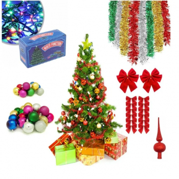 Oferta Brad Artificial de Craciun 180 cm, Suport Inclus + Cadou Accesorii Impodobit- Instalatie Colorata 100Led, 24 Globulete, 1 Beteala, 1 Varf Brad si 12 Fundite Rosii Oferta Brad Artificial de Craciun 180 cm, Suport Inclus + Cadou Accesorii Impodobit- Instalatie Colorata 100Led, 24 Globulete, 1 Beteala, 1 Varf Brad si 12 Fundite Rosii