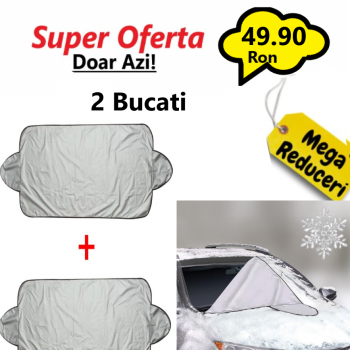 Super Oferta WOW! - 2 Bucati x  Protectie Auto Antigheata, Pentru Parbriz, Set 2 Huse, Prelata Auto Pentru Protectia Parbrizului Super Oferta WOW! - 2 Bucati x  Protectie Auto Antigheata, Pentru Parbriz, Set 2 Huse, Prelata Auto Pentru Protectia Parbrizului