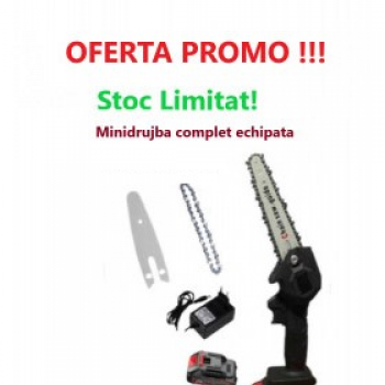 Super Oferta WOW- Mini Drujba Fierastrau Complet Echipata cu Acumulator, Lama, Lant Super Oferta WOW- Mini Drujba Fierastrau Complet Echipata cu Acumulator, Lama, Lant