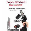 Mini Drujba Fierastrau, cu Lama 15 cm, Complet Echipata cu Lama, Lant, Acumulator Mini Drujba Fierastrau, cu Lama 15 cm, Complet Echipata cu Lama, Lant, Acumulator