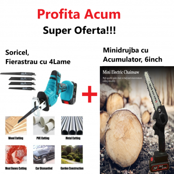 Soricel Fără Fir, cu Acumulator Pentru Taiat si Toaletat Gradina, cu  4 Lame Incluse + Mini Drujba  6 inch, Lama 15cm, cu Acumulator, Complet Echipata Soricel Fără Fir, cu Acumulator Pentru Taiat si Toaletat Gradina, cu  4 Lame Incluse + Mini Drujba  6 inch, Lama 15cm, cu Acumulator, Complet Echipata