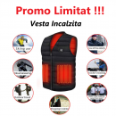 Pachet Promo- Vesta Termica Unisex Incalzita Electric prin usb + Fes, Caciula Unisex cu Casti Bluetooth + Baterie externa Solara 30000mAh