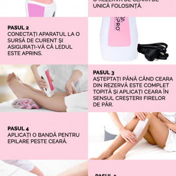Kit Epilare Profesional, Roll-on  Incalzitor Ceara, Rezerva Ceara si Set Benzi Epilare