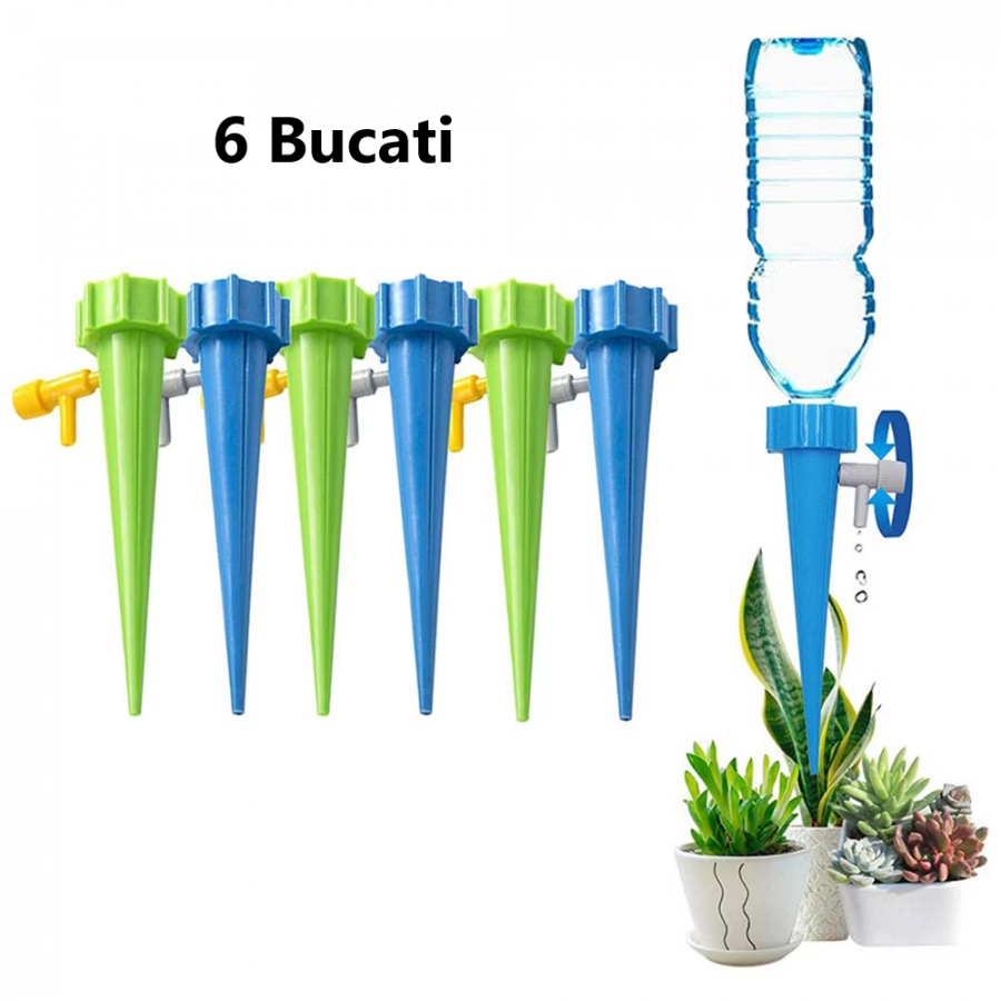 Set 6 Dispozitive de Irigare pentru Plante in Ghiveci, Sistem Automat de Udat Ghiveci