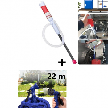 Pachet Promo Format  din Pompa Transfer Lichide pe Baterii + Furtun Extensibil de Gradina 22m cu Pistol de Stropit Inclus Pachet Promo Format  din Pompa Transfer Lichide pe Baterii + Furtun Extensibil de Gradina 22m cu Pistol de Stropit Inclus