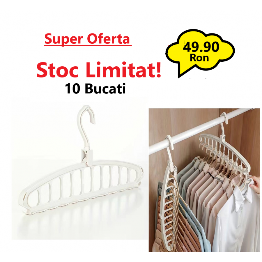 Oferta 10 Bucati x Suport Depozitare si Organizare Pentru Umerase Oferta 10 Bucati x Suport Depozitare si Organizare Pentru Umerase