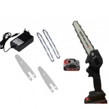Mini drujba - fierăstrău electric de mâna, cu 2 Lanturi, 2 Lame, 1 Acumulator, 24 V, 5Ah Mini drujba - fierăstrău electric de mâna, cu 2 Lanturi, 2 Lame, 1 Acumulator, 24 V, 5Ah