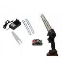 Mini Drujba Electrica de Mana cu Lama 15 cm, 6 inch, cu 2 Lanturi, 1 Lama, 1 Acumulator, 24 V, 5Ah Mini Drujba Electrica de Mana cu Lama 15 cm, 6 inch, cu 2 Lanturi, 1 Lama, 1 Acumulator, 24 V, 5Ah