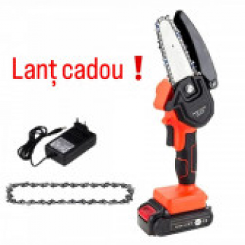 Mini drujba - fierăstrău electric de mâna 5Ah, 750W, 24v  plus 1 lant cadou Mini drujba - fierăstrău electric de mâna 5Ah, 750W, 24v  plus 1 lant cadou