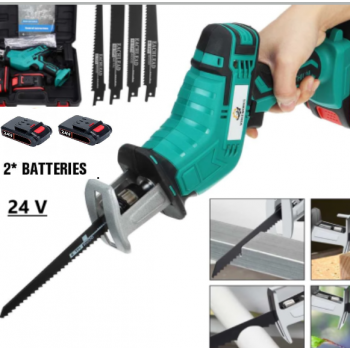 Fierăstrău Tip Sabie, Electric de Grădină fără fir, pentru Taiat Toaletat Gradina, Soricel cu 2 Acumulatori Fierăstrău Tip Sabie, Electric de Grădină fără fir, pentru Taiat Toaletat Gradina, Soricel cu 2 Acumulatori