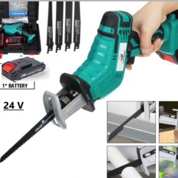 Fierăstrău Tip Sabie, Electric de Grădină fără fir, pentru Taiat Toaletat Gradina, Soricel cu 1 Acumulator Fierăstrău Tip Sabie, Electric de Grădină fără fir, pentru Taiat Toaletat Gradina, Soricel cu 1 Acumulator